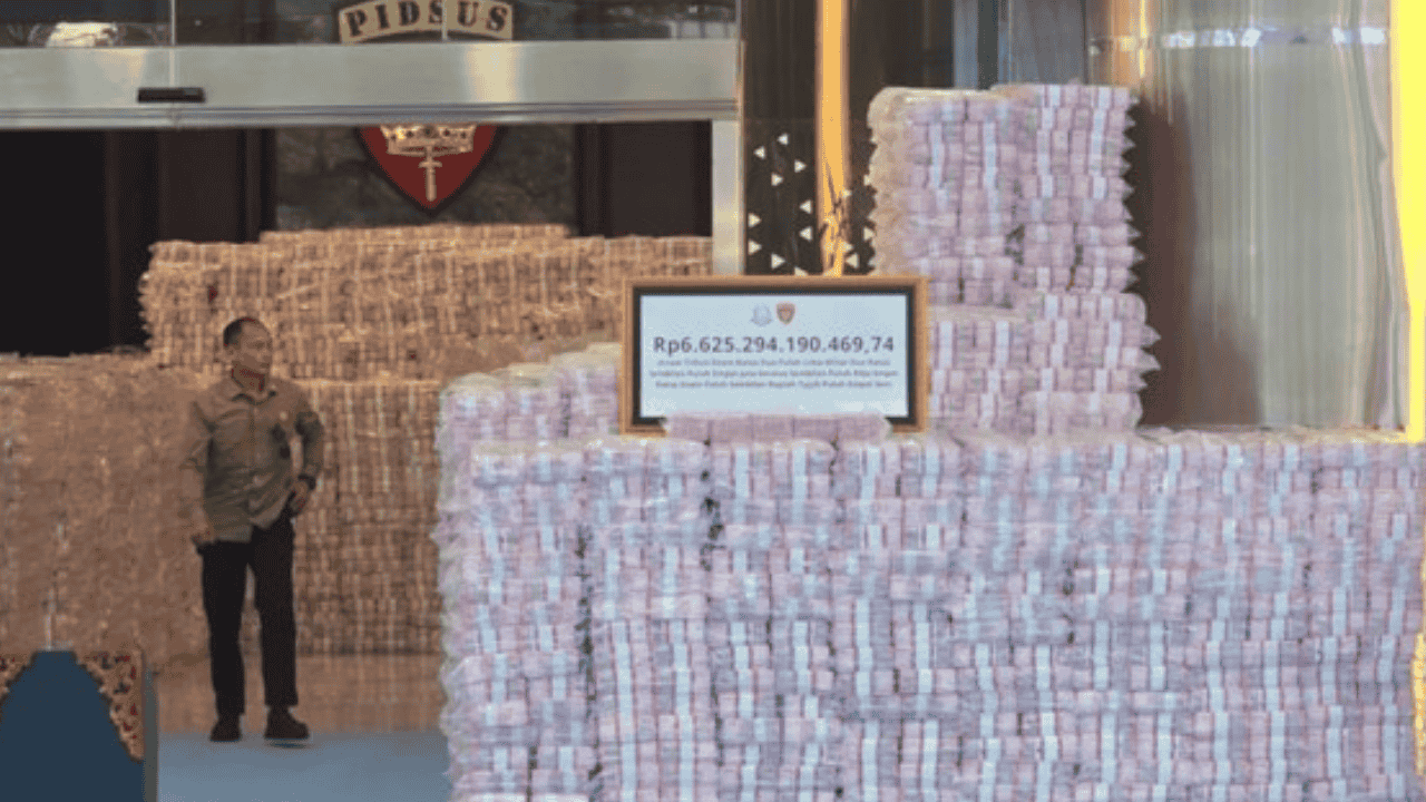 Nyaris Nutup Pintu Kejagung! Uang Rp6,6 Triliun Ditumpuk Setinggi 1 Meter, Siap Diserahkan ke Negara